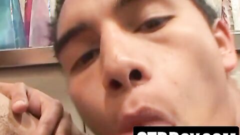 Sweet Latino twink sucks dick then gets drilled deep