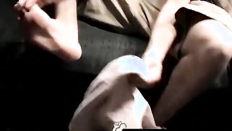 Butt buddies have dirty feet worshiping session in kitchen