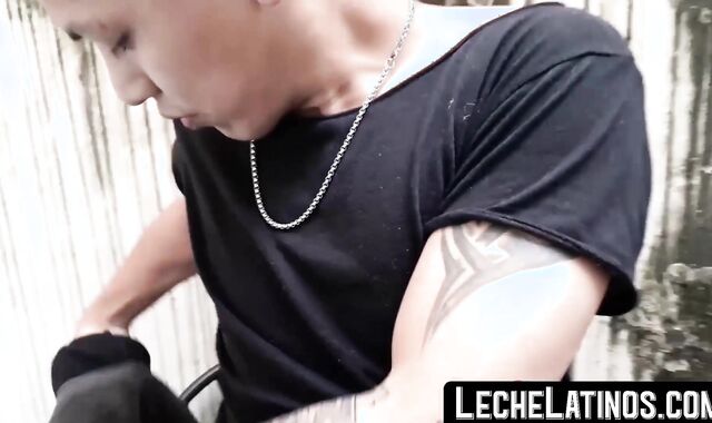 LecheLatinos.com - Smooth and skinny straight teen's big cock ride after a teasing bl