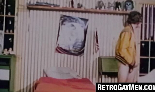 Curly stud Kip Noll strokes his cock with wild intensity