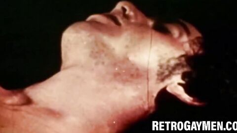 Hairy gay strokes fat cock then cums on hairy chest