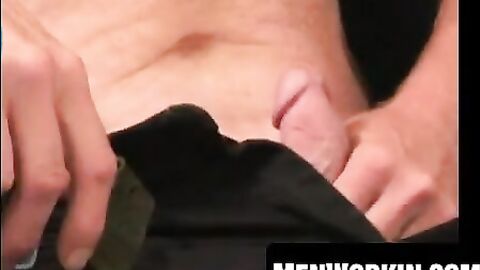 Hairy amateur makes uncut cock spill warm jizz