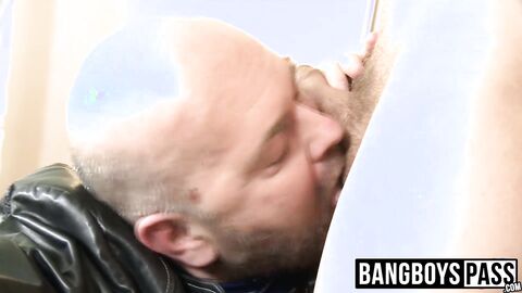 Old Johnny pays eighty bucks to bareback a street slut and feed him cum