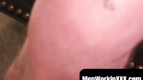 MenWorkinXXX.com - Bearded tattooed mature guy jerks off and covers himself in cum