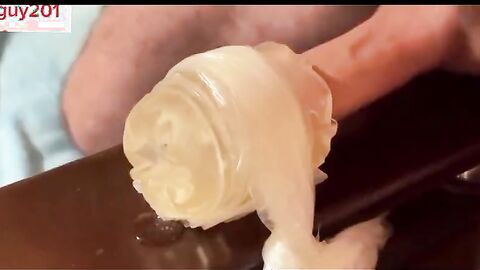 Sloppy Conversing Dad Fucking Fleshlight and Bellowing Until Humungous Cum - Strenuous Shaking Ejaculation