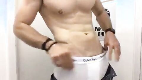 Gay Solo BMW Salesman Jerks Uncut Shaved Cock In Work Toilet - Fresh
