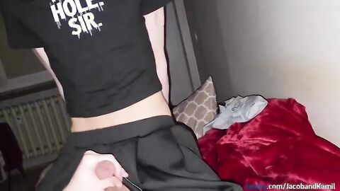 Gay Solo I make my femboy cum twice - Fresh HD Scene