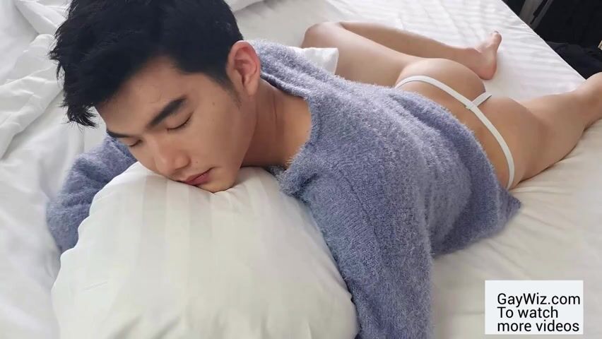 Slim oriental Model Shows His big cock First Time. Full clip
