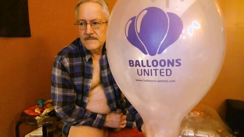 Balloonbanger 68) three Med Size Balloons - Pop Fap spunk - Daddy