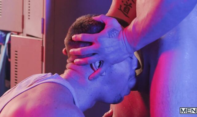 Gods Of Men - Tattooed and moist call girl rubber-free-for-all pop-shot indoors