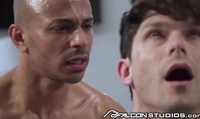 FalconStudios - Shredded Ebony Barebacks Devin Franco's Muscle Ass