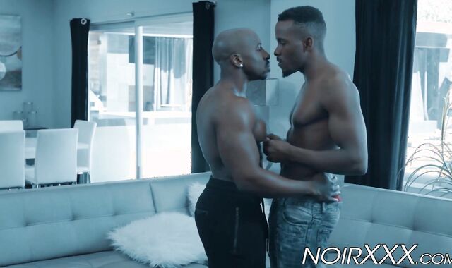Hunky black guys Pheonix Fellington and Max Konnor ass fuck