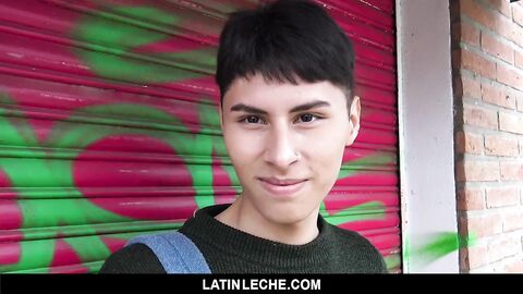 LatinLeche - Young cock sucker fucked raw outside