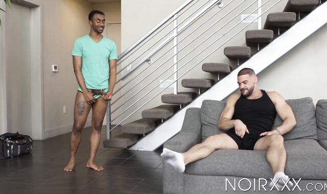 Muscle Ricky Larkin bareback banging black gay after rimming