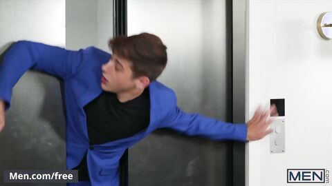 Men - JJ Knight Pulls Down Joey Mills' Office Slacks & Gives Him A Deep Pounding In The Elevator