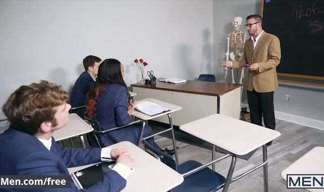 Mencom - Two students gets fucked by teacher