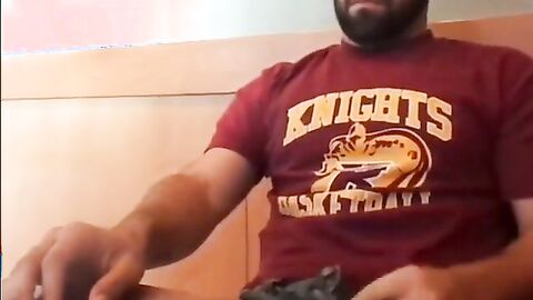 Bearded Bro Public Jerk Off in A Coffee Shop