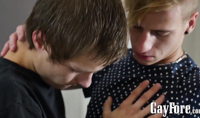 Skinny young man bare fucked by his big dicked lover boy