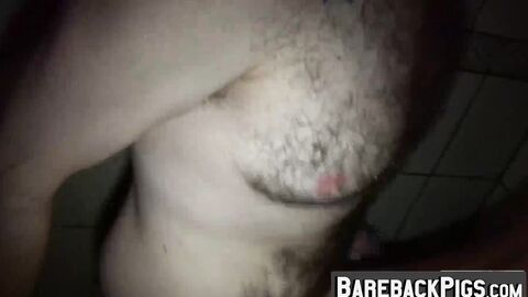 Two big dick and hairy daddies ramming in the shower
