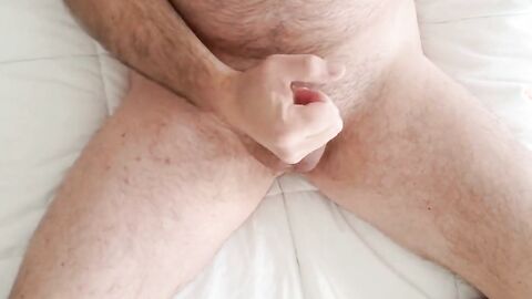 Wanking my uncut foreskin penis and show my cum