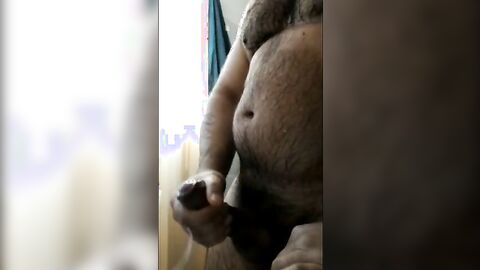 Big Thick Chubby Bear Bathroom Jerk & Cum