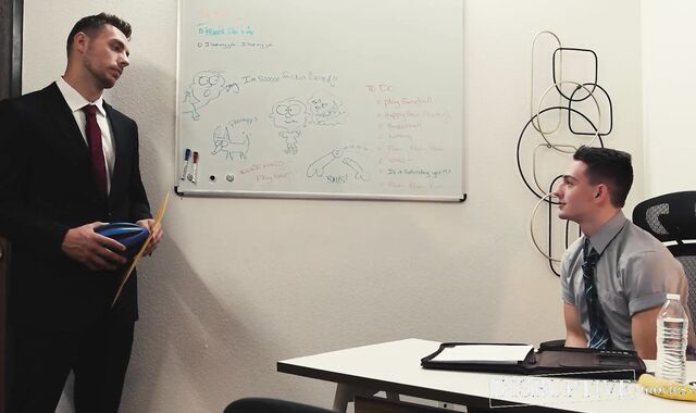 Twink boss Masyn Thorne sprays cum on handsome stud Carter Woods face