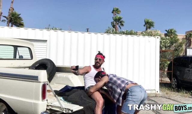 Hairy hunks Jake and Nicola cock sucking after wet rimming