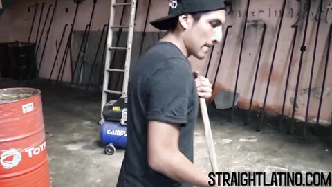 Young straight Latino sucks a big dick and barebacked in POV