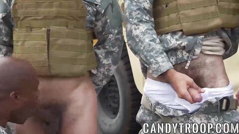 Soldier gets fucked in the asshole by another big dick soldier
