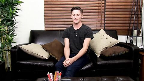 Cute nervous and adorable twink Elijah West jerking it off