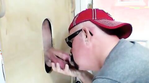 Cock hungry slut sucking delicious cocks in a gloryhole