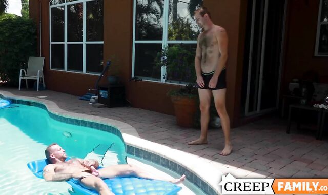 Kinky twink Sean Duran fucked by big cock stepuncle outdoors