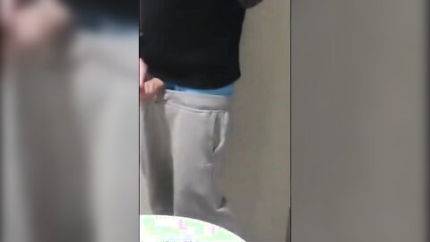 Cute Boy wank in school bathroom and cum in classroom