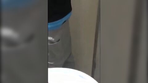 Cute Boy wank in school bathroom and cum in classroom