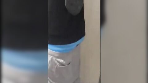 Cute Boy wank in school bathroom and cum in classroom