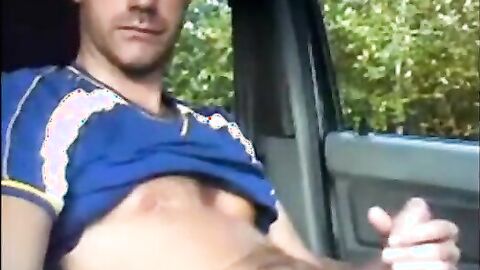 Montage of getting naked in a car and getting off.