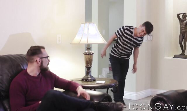 Inked gay Andy Taylor rimmed and hard bareback ass drilled