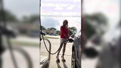CD Gurl at the Gas Station