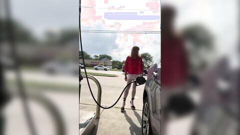 CD Gurl at the Gas Station