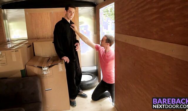 Lance pulls it out and takes it all the way down his throat