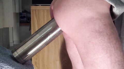 Real steel - hard anal work with hard dildo
