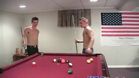 Gorgeous and horny big dick twink threesome sex in the pub