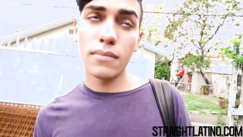 Straight latino twink barebacked outdoor in paid to gay POV