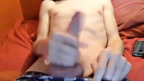 Young boy cum show on webcam