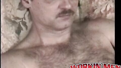 Crazy old bastard loves playing with his hairy cock solo