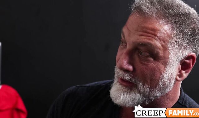 Blond gay banged hard by bearded jock stepdad in his room