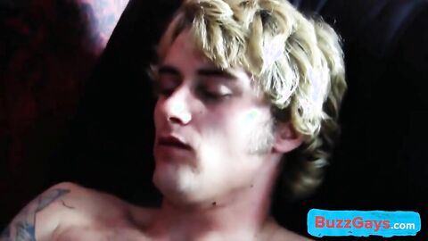 Blonde Twink Hoses Furniture Down with Cum