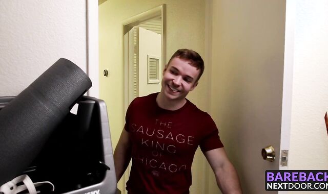 Sexy hunks Gabriel and Mikey fucking doggystyle in warehouse