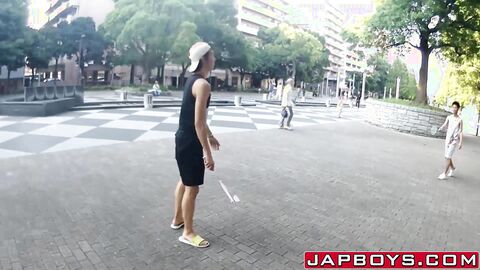 Badminton playing Asian twink bounces on cock after blowjob