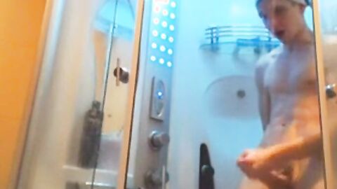 Cute Russian with big cock in shower